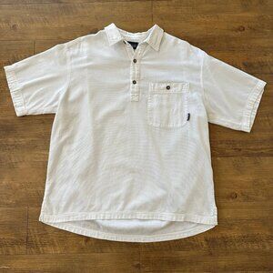 Patagonia Mens White Organic Cotton Polo Shirt Size XL Outdoor Vacation Button